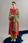 Buy_Anantaa By Roohi X AZA_Red Silk, Chanderi Sequins, Zari Round Neck Motif Kurta Set With Dupatta _at_Aza_Fashions