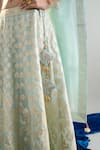 Anantaa By Roohi X AZA_Blue Silk, Brocade, Chanderi Sequins, Zari Round Light Embroidered Lehenga Set 