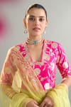 Buy_Anantaa By Roohi X AZA_Green Chanderi Cotton, Organza Sequins, Pearls Embroidered Lime Lehenga Set _Online_at_Aza_Fashions