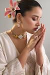 Shop_Anantaa By Roohi X AZA_Off White Silk, Chanderi Gota Patti, Sequins, Embroidery Angarkha And Pant Set 