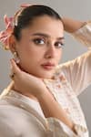 Buy_Anantaa By Roohi X AZA_Off White Silk, Chanderi Gota Patti, Sequins, Embroidery Angarkha And Pant Set _Online