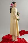 Anantaa By Roohi X AZA_Yellow Silk, Chanderi Gota Patti, Sequins, Embroidery V-neck Light Kurta Set _Online_at_Aza_Fashions