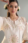 Buy_Anantaa By Roohi X AZA_Off White Silk, Silk, Sequins, Embroidery Kaftan And Pant Set _Online