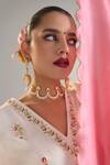Buy_Anantaa By Roohi X AZA_Off White Silk, Chanderi Sequins, Zari, Cut Work, Floral Kurta Pant Set _Online