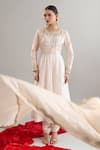 Buy_Anantaa By Roohi X AZA_Off White Silk, Chanderi, Cotton Sequins, Zari, Cut Work, Anarkali Set _Online_at_Aza_Fashions