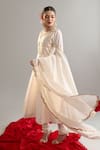 Buy_Anantaa By Roohi X AZA_Off White Silk, Chanderi, Cotton Sequins, Zari, Cut Work, Anarkali Set _Online