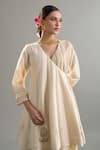 Shop_Anantaa By Roohi X AZA_Cream , , Sequins, Zari, Cut Anarkali And Yellow Salwar _Online_at_Aza_Fashions