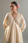 Buy_Anantaa By Roohi X AZA_Cream , , Sequins, Zari, Cut Anarkali And Yellow Salwar 