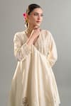 Shop_Anantaa By Roohi X AZA_Cream , , Sequins, Zari, Cut Anarkali And Yellow Salwar _at_Aza_Fashions