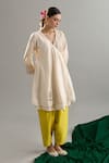 Buy_Anantaa By Roohi X AZA_Cream , , Sequins, Zari, Cut Anarkali And Yellow Salwar _Online