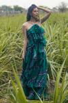 Buy_Gazab by Miku Kumar_Green Organza Asymmetric Ruffled Maxi Dress _at_Aza_Fashions