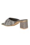 Buy_NR By Nidhi Rathi_Silver Copper Embellished Block Heels _Online_at_Aza_Fashions