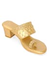 Buy_NR By Nidhi Rathi_Gold Beads, Sequins Embellished One-toe Block Heels _Online_at_Aza_Fashions