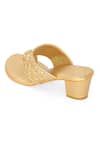Shop_NR By Nidhi Rathi_Gold Beads, Sequins Embellished One-toe Block Heels _Online_at_Aza_Fashions