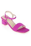Buy_NR By Nidhi Rathi_Pink Pearls Embellished Open-toe Block Heels _Online_at_Aza_Fashions