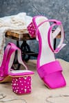 Buy_NR By Nidhi Rathi_Pink Pearls Embellished Open-toe Block Heels _at_Aza_Fashions