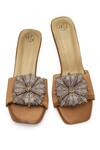 NR By Nidhi Rathi_Brown Rhinestones Embellished Block Heels _at_Aza_Fashions