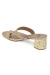 NR By Nidhi Rathi_Gold Rhinestones Embellished Block Sandals _Online_at_Aza_Fashions