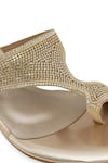 Buy_NR By Nidhi Rathi_Gold Rhinestones Embellished Block Sandals 