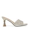Buy_NR By Nidhi Rathi_White Crystals Embellished Block Heels _Online_at_Aza_Fashions