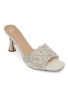 Shop_NR By Nidhi Rathi_White Crystals Embellished Block Heels _Online_at_Aza_Fashions