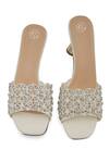 NR By Nidhi Rathi_White Crystals Embellished Block Heels _at_Aza_Fashions