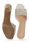 Shop_NR By Nidhi Rathi_White Crystals Embellished Block Heels _at_Aza_Fashions