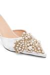 NR By Nidhi Rathi_White Pearls Embellished Stiletto Heels _at_Aza_Fashions