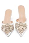 Buy_NR By Nidhi Rathi_White Pearls Embellished Stiletto Heels 