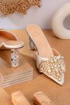 Buy_NR By Nidhi Rathi_White Pearls Embellished Stiletto Heels _at_Aza_Fashions