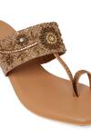 Buy_NR By Nidhi Rathi_Gold Beads, Sequins Embellished Block Sandals 