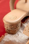 Shop_NR By Nidhi Rathi_Gold Beads, Sequins Embellished Block Sandals 