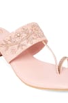 Shop_NR By Nidhi Rathi_Pink Embroidery, Beads Baby Embellished Block Heels 