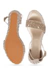 NR By Nidhi Rathi_Gold Beads, Sequins Embellished Open-toe Wedge Heels _at_Aza_Fashions