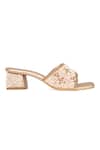 Buy_NR By Nidhi Rathi_Gold Beads, Sequins Embellished Block Heel Sandals _Online_at_Aza_Fashions