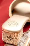 Shop NR By Nidhi Rathi Gold Beads, Sequins Embellished Block Heel Sandals Shop_NR By Nidhi Rathi_Gold Beads, Sequins Embellished Block Heel Sandals