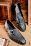 Buy_NR By Nidhi Rathi_Black Patent Mid Top Slip On Mojaris _at_Aza_Fashions