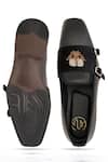 Shop_NR By Nidhi Rathi_Black Embroidery Suede Monk Shoes _at_Aza_Fashions