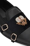 Buy_NR By Nidhi Rathi_Black Embroidery Suede Monk Shoes 