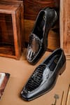 Buy_NR By Nidhi Rathi_Black Glossy Patent Loafers _at_Aza_Fashions
