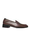 NR By Nidhi Rathi_Brown Textured Patent Loafers _Online_at_Aza_Fashions