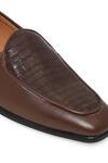 Buy_NR By Nidhi Rathi_Brown Textured Patent Loafers 