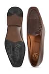 Shop_NR By Nidhi Rathi_Brown Textured Patent Loafers _at_Aza_Fashions