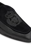 NR By Nidhi Rathi_Black Colourblocked Suede Loafers 