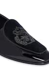 NR By Nidhi Rathi_Black Colourblocked Suede Loafers 