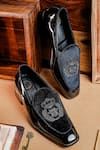 Buy_NR By Nidhi Rathi_Black Colourblocked Suede Loafers _at_Aza_Fashions