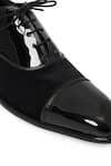 Buy_NR By Nidhi Rathi_Black Glossy Textured Suede Derbys 