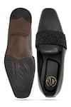 Shop_NR By Nidhi Rathi_Black Glossy Patent Monk Shoes _at_Aza_Fashions