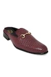Shop_NR By Nidhi Rathi_Brown Textured Patent Flatforms _Online_at_Aza_Fashions