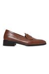 NR By Nidhi Rathi_Tan Patent Slip On Loafers _Online_at_Aza_Fashions